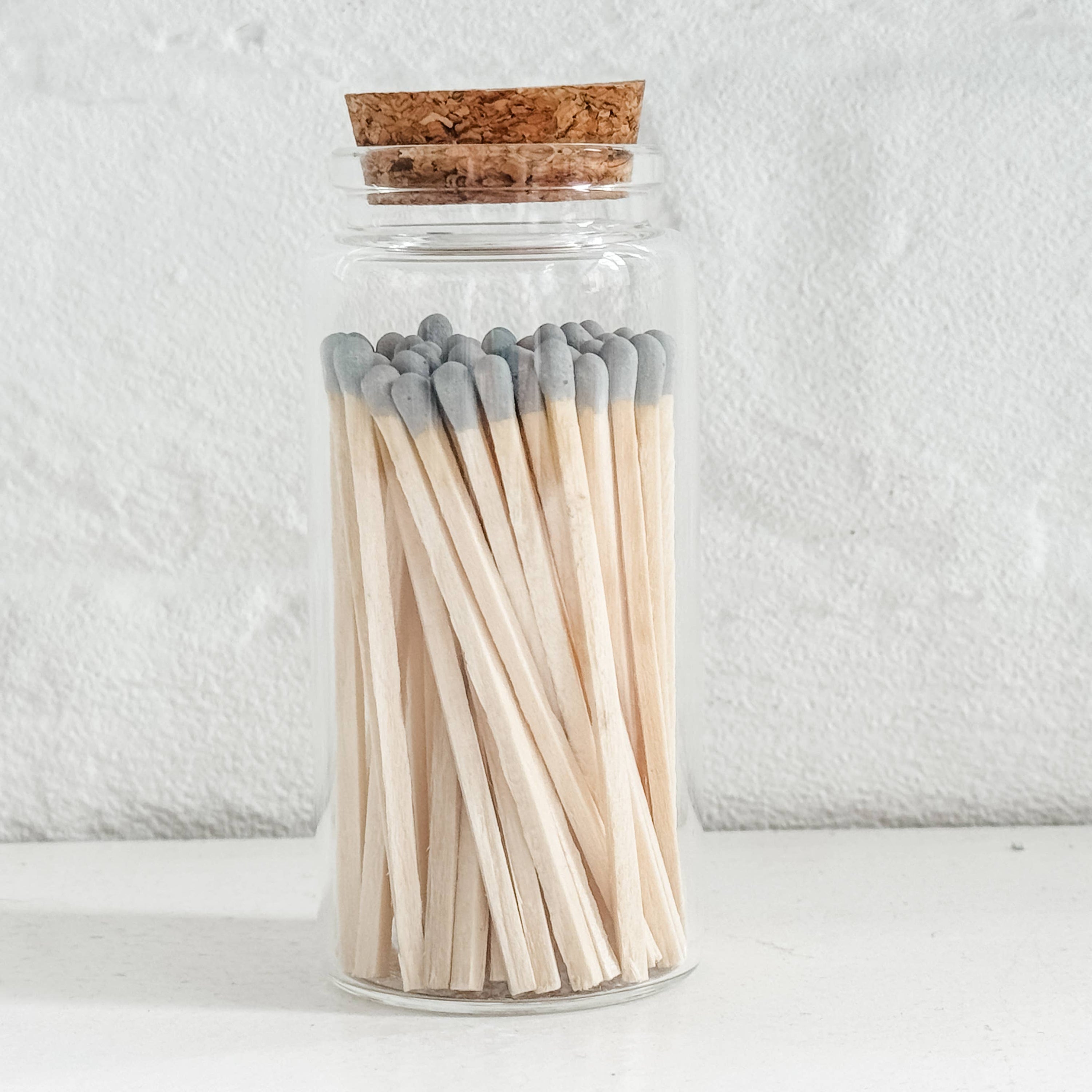 Fancy Safety Matches in 4" Glass Vial - 4 COLORS (MV50)