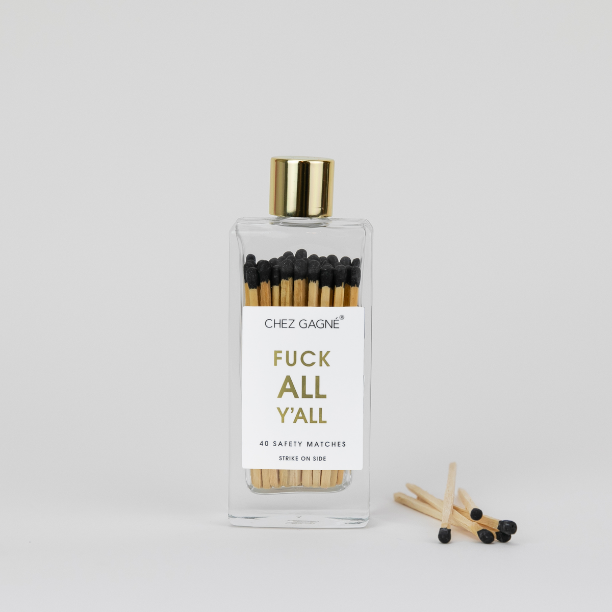 Fuck All Y'all - Bottle Safety Matches, Black, Funny Gift