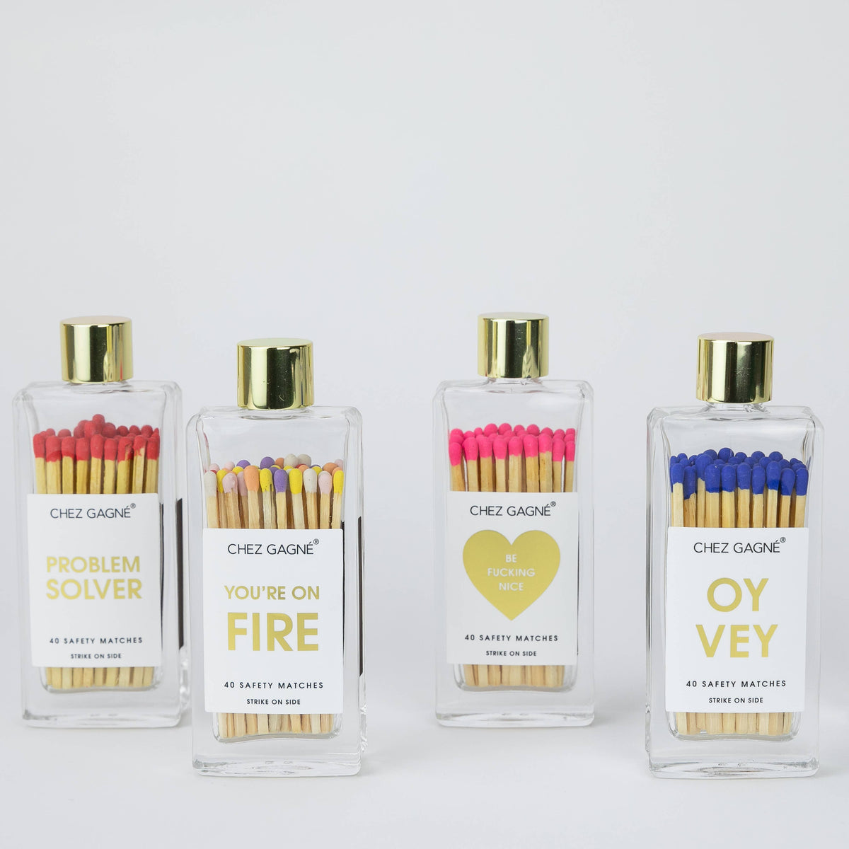 Oy Vey - Glass Bottle Safety Matches, Royal Blue, Funny Gift