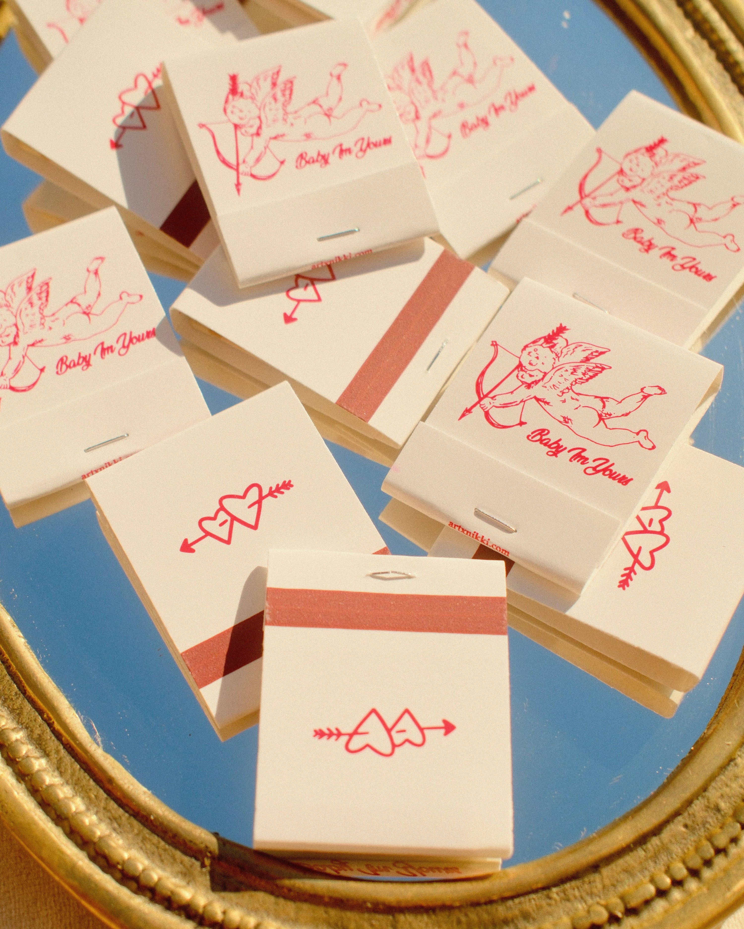 “Baby I’m Yours” cupid Matchbook