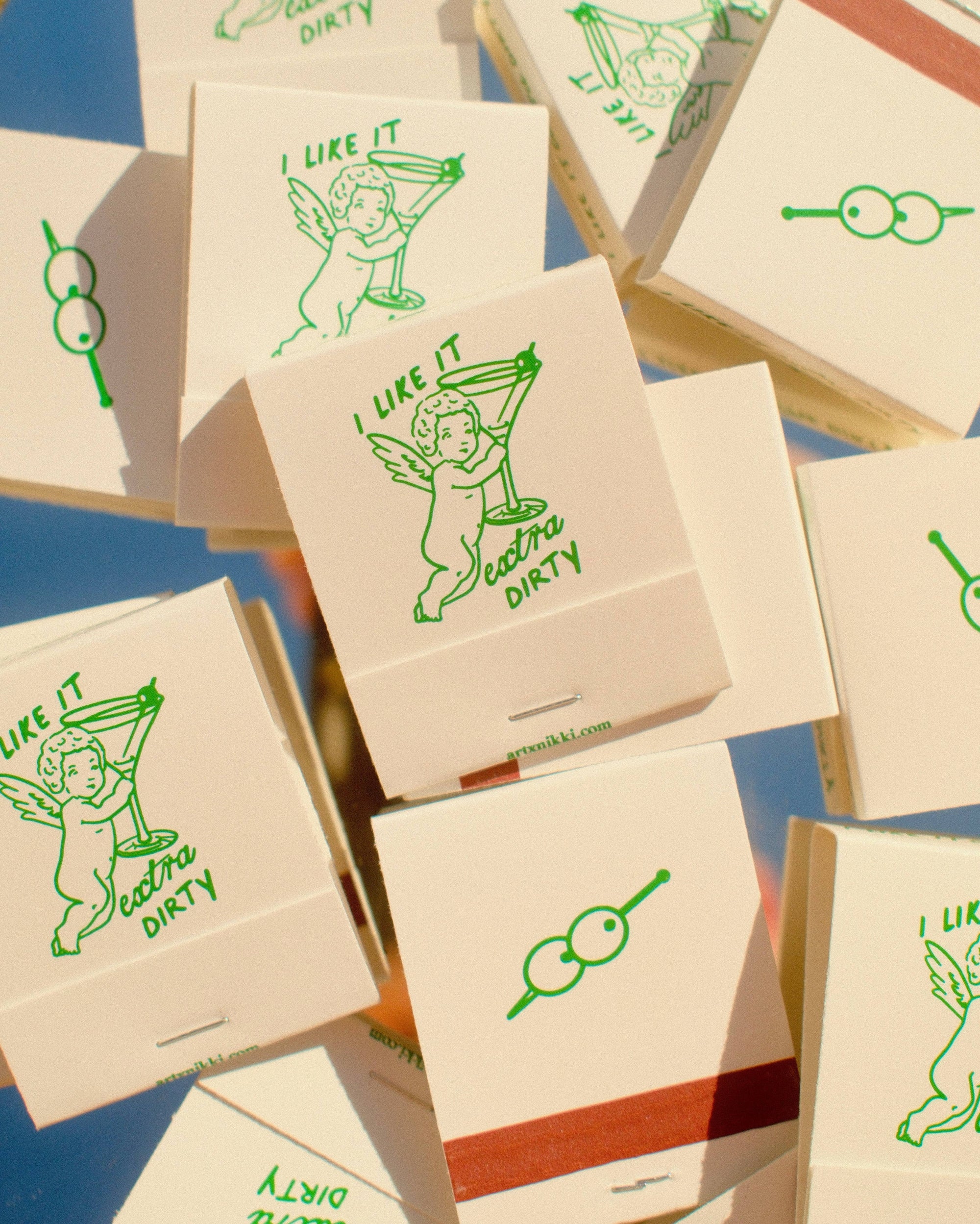 “I Like It Extra Dirty” Cupid Martini Matchbook