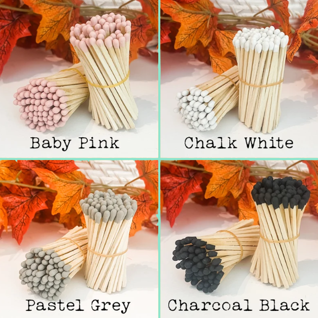 Fancy Safety Matches in 4" Glass Vial - 4 COLORS (MV50)