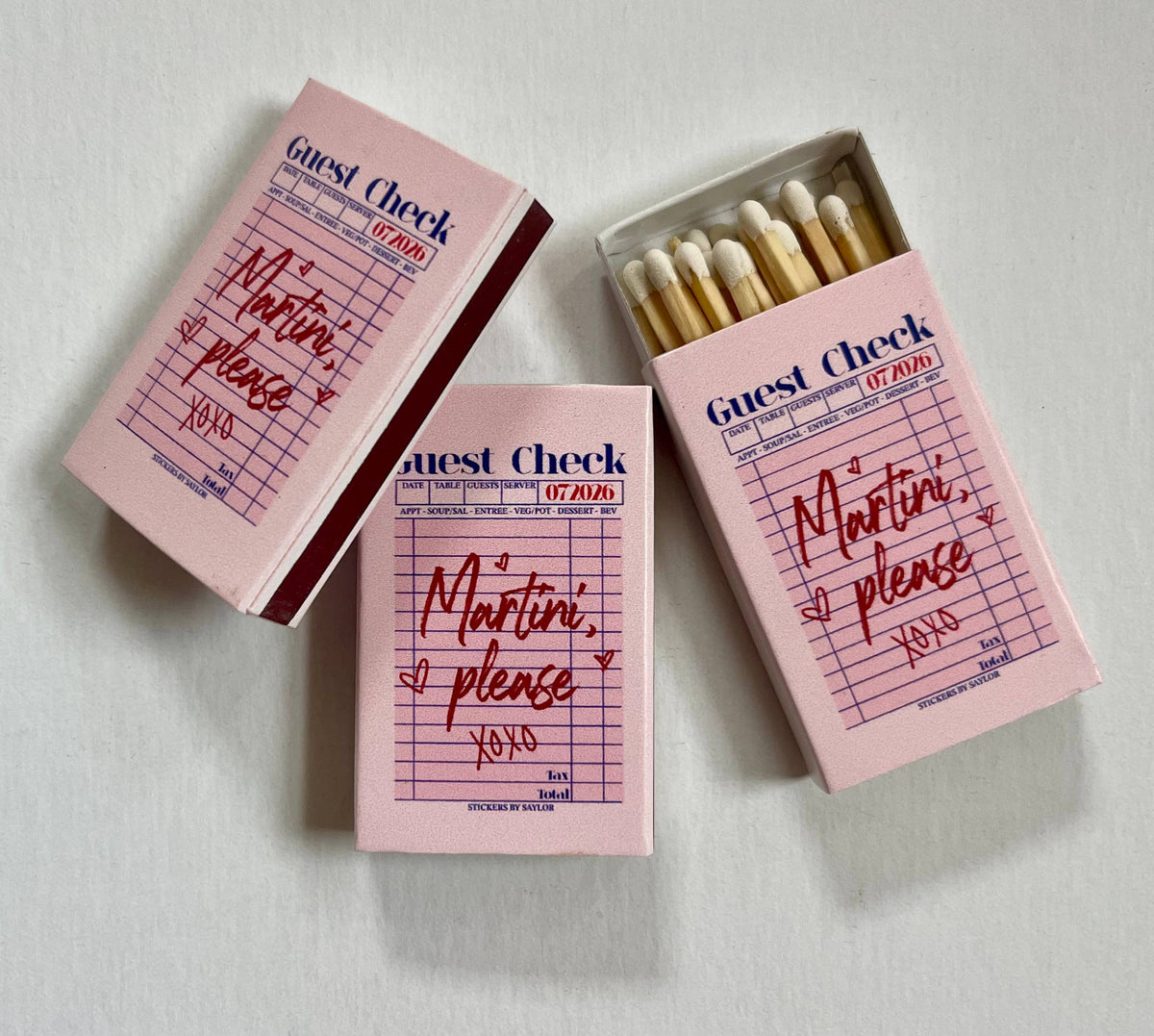 Martini Please Guest Check Style Match Box