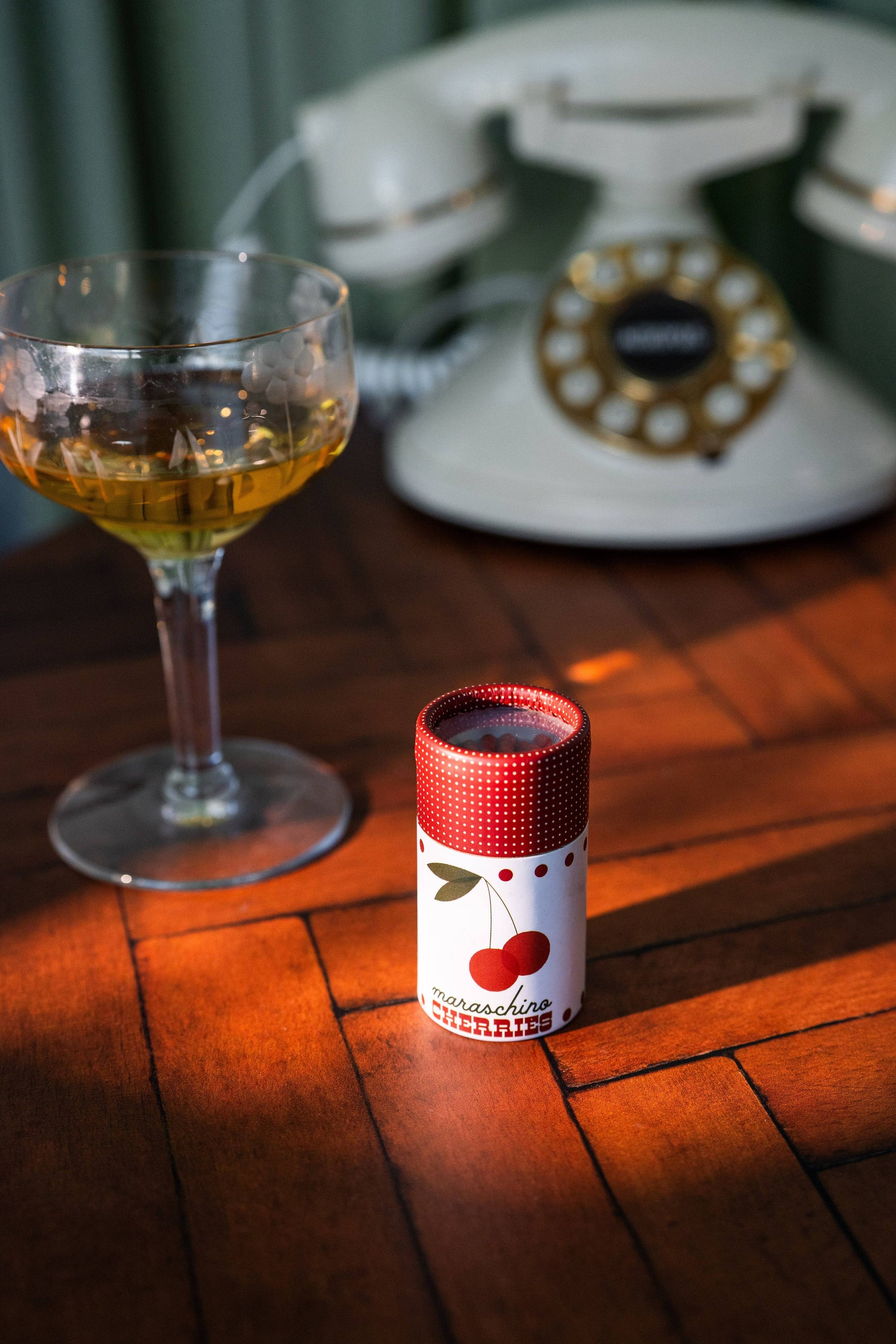 Cocktail Garnish Match Jar- Cherries
