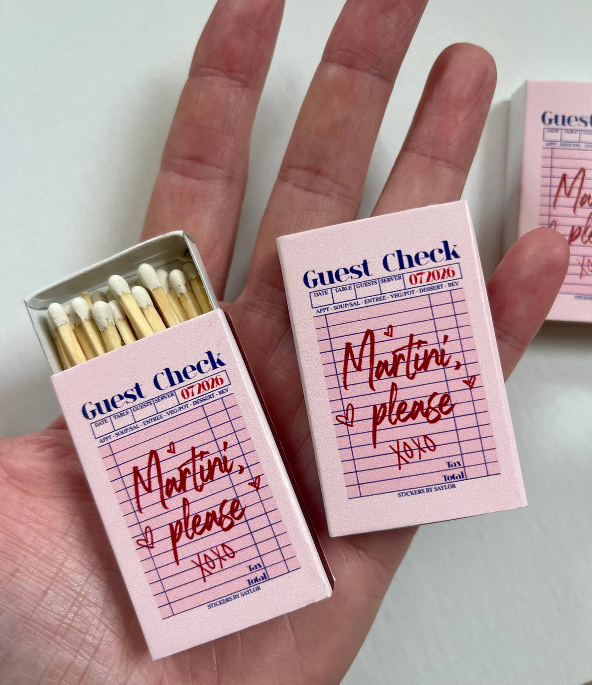 Martini Please Guest Check Style Match Box