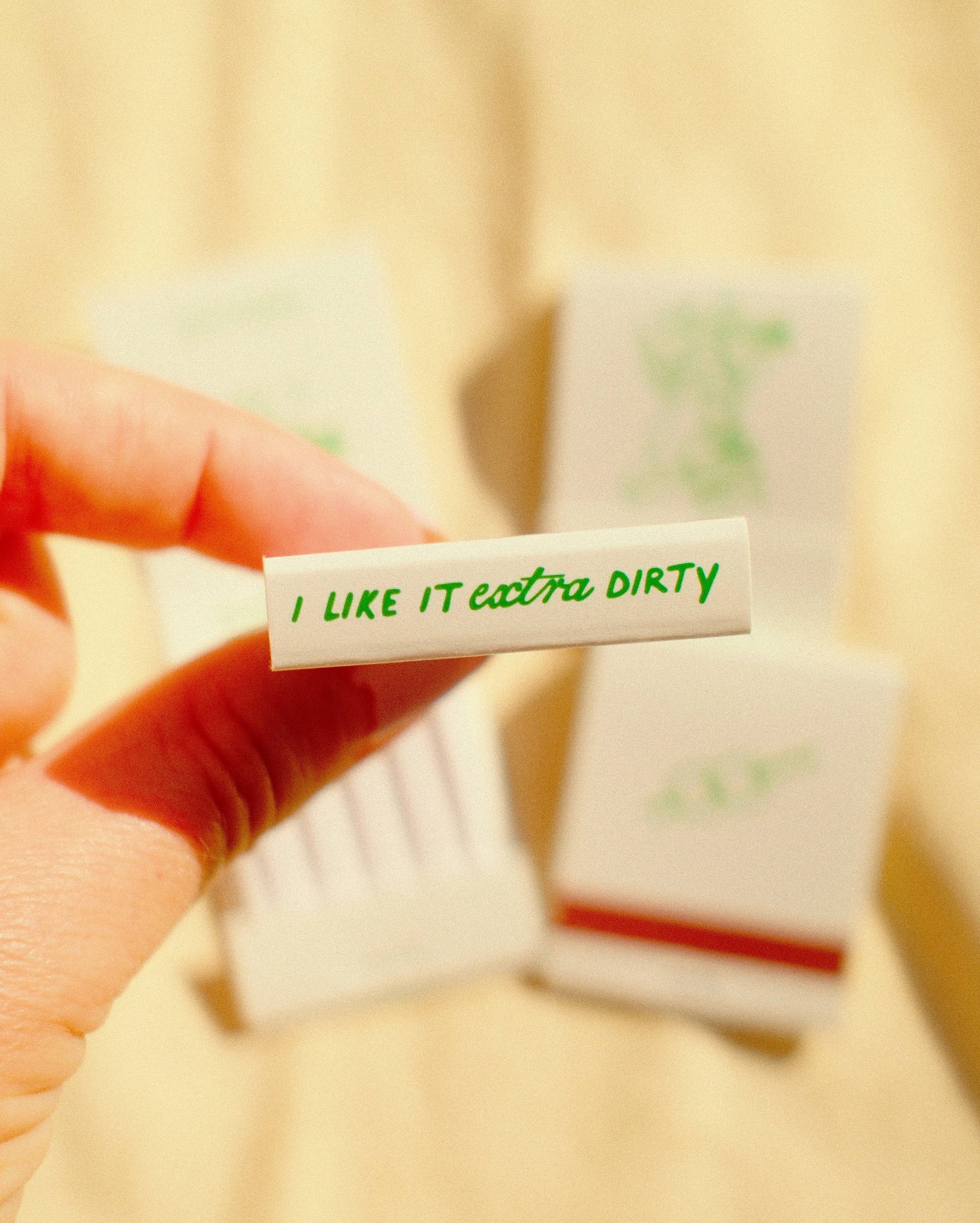 “I Like It Extra Dirty” Cupid Martini Matchbook