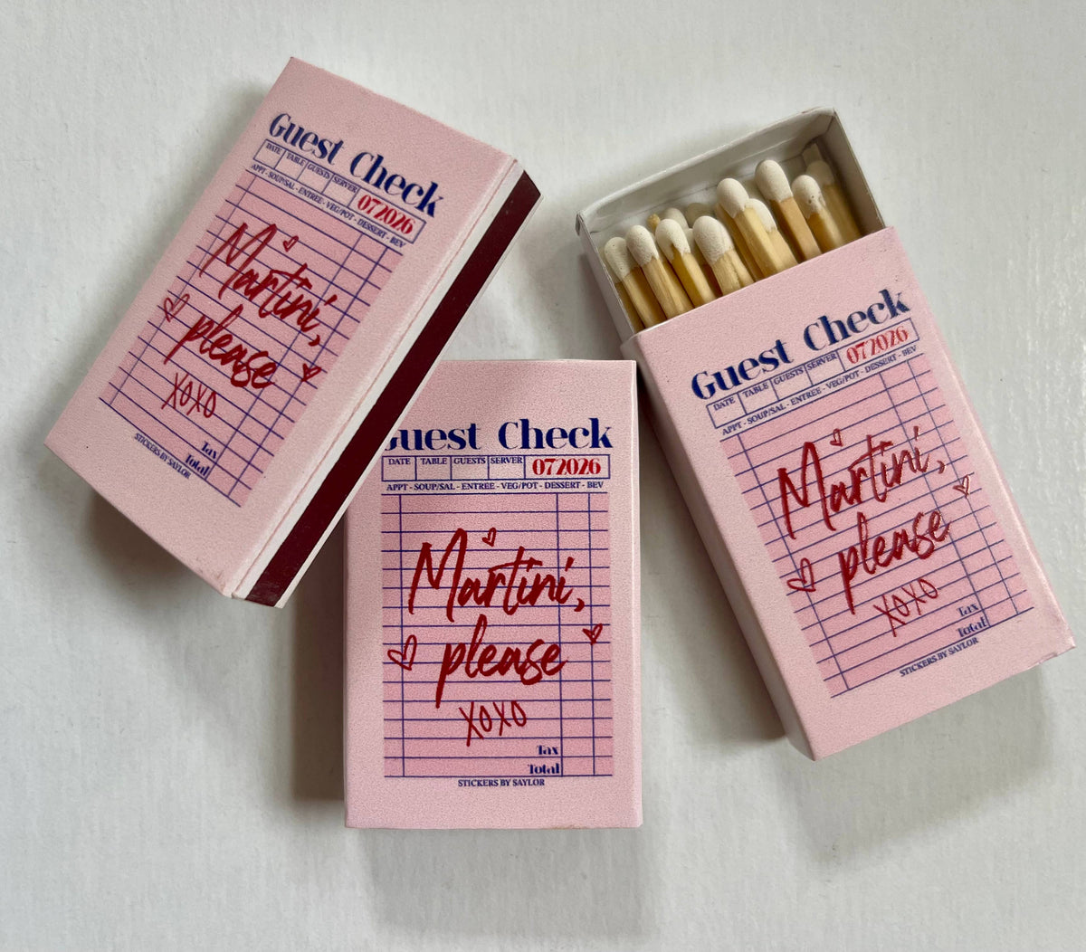 Martini Please Guest Check Style Match Box