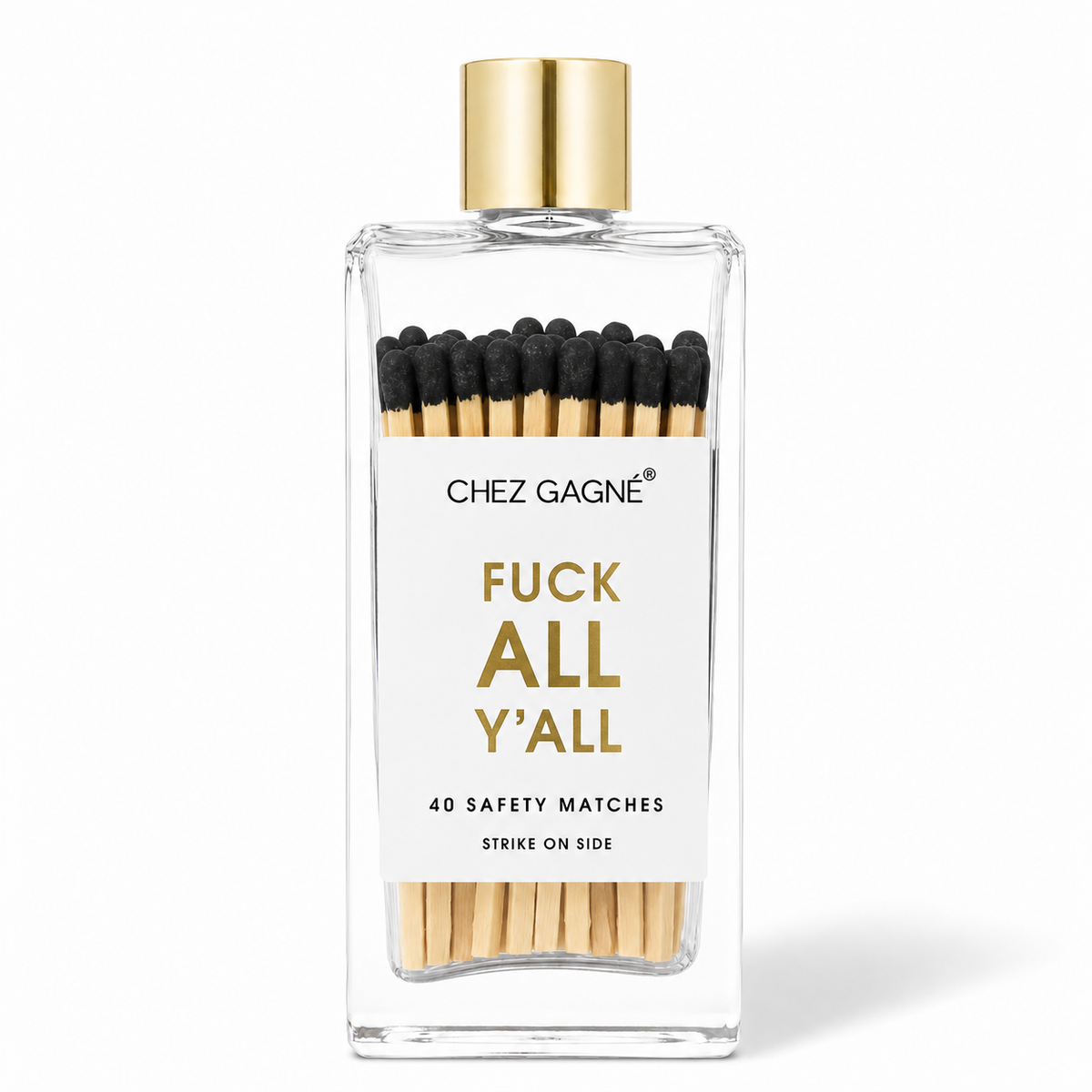 Fuck All Y'all - Bottle Safety Matches, Black, Funny Gift